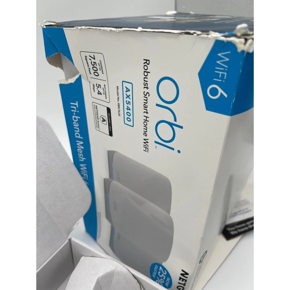 NETGEAR Orbi AX5400 WiFi 6 Tri Band Mesh System AX6000 Router Satellite NEW - Picture 2 of 3